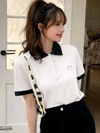 Styylloft Fashion's styylloft's: women's polot-shirt   - White, xl