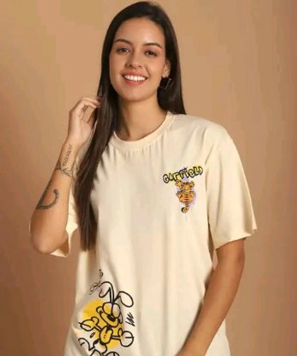 Styylloft Fashion's Styylloft': graphic printedb oversized  T-shirt for women  - White, m