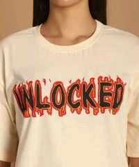 Styylloft Fashion's Styylloft': graphic printedb oversized  T-shirt for women  - Orange, m