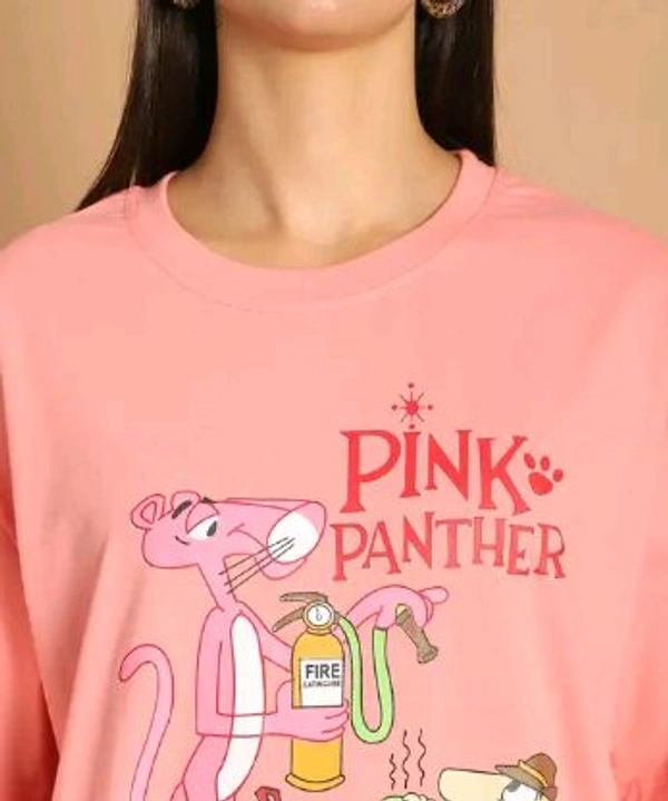 Styylloft Fashion's Styylloft': graphic printedb oversized  T-shirt for women  - Pink, m