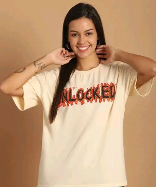 Styylloft Fashion's Styylloft': graphic printedb oversized  T-shirt for women  - White, l