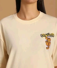 Styylloft Fashion's Styylloft': graphic printedb oversized  T-shirt for women  - White, xl