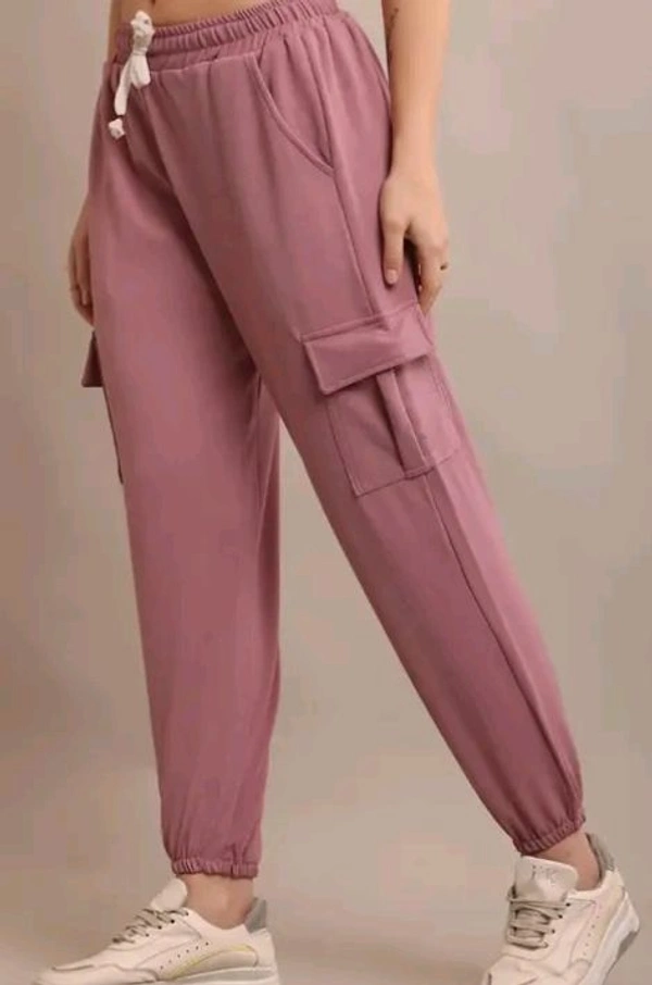 Styylloft Fashion's  Styylloft's: women solid cotten 4 pocket jogger - peach, l