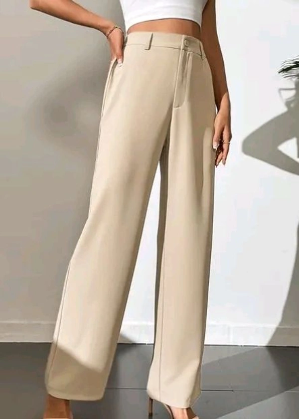 Styylloft Fashion's  Styylloft's: Women's  Beige Cotton Blend Trouser   - Beige, m