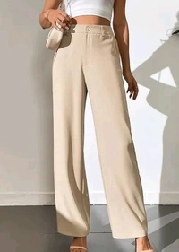 Styylloft Fashion's  Styylloft's: Women's  Beige Cotton Blend Trouser   - Beige, m