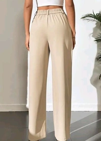 Styylloft Fashion's  Styylloft's: Women's  Beige Cotton Blend Trouser   - Beige, m