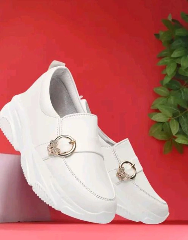 Styylloft Fashion's  Styylloft's: Women's Loafer Light Waight Shoes - White, IND-3