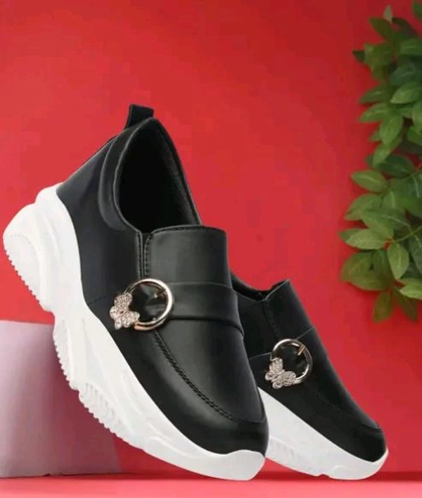 Styylloft Fashion's  Styylloft's: Women's Loafer Light Waight Shoes - Black, IND-7