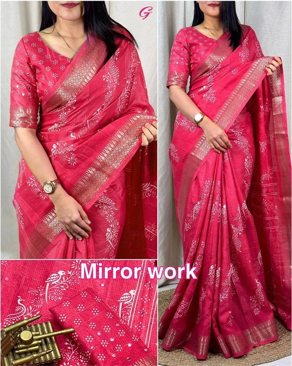  muslin cotton Saree- - Size-Saree-6.30 mtr with running blouse., 5