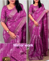  muslin cotton Saree- - Size-Saree-6.30 mtr with running blouse., 5