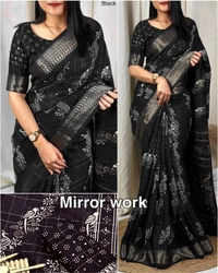  muslin cotton Saree- - Size-Saree-6.30 mtr with running blouse., 5