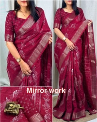  muslin cotton Saree- - Size-Saree-6.30 mtr with running blouse., 5