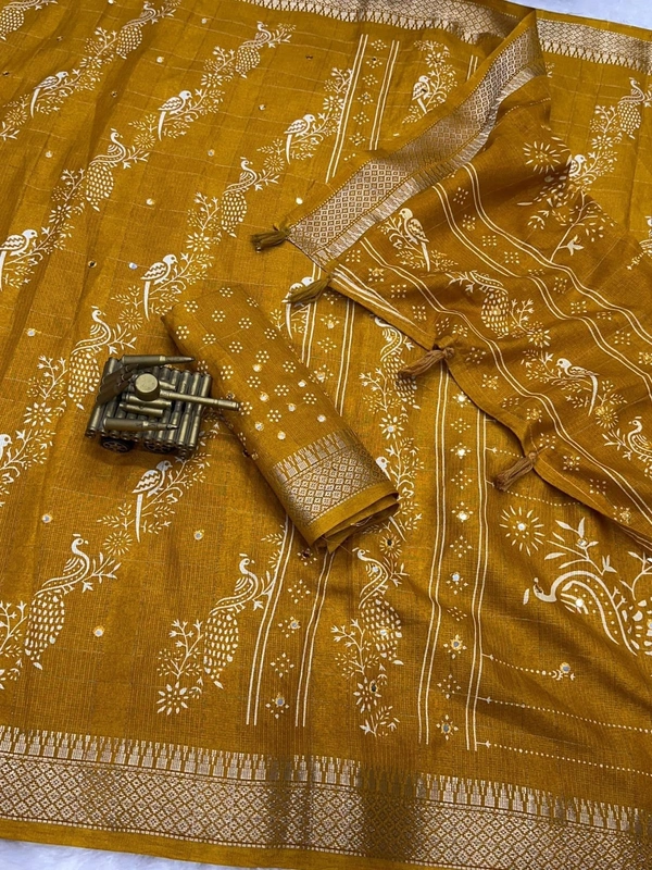  muslin cotton Saree- - Size-Saree-6.30 mtr with running blouse., 5