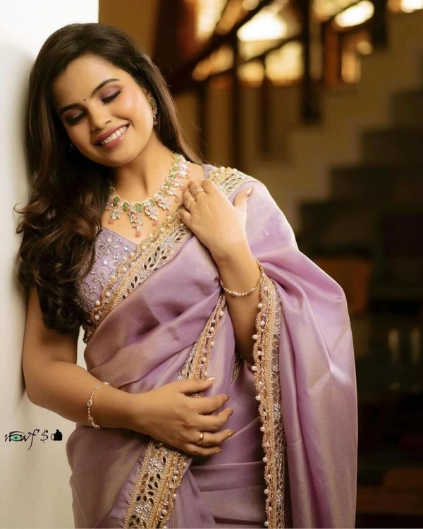 Tissue silk Beautiful Sequance SAREE - 5