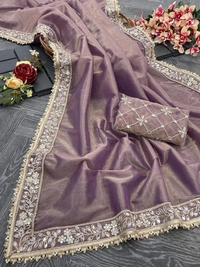 Tissue silk Beautiful Sequance SAREE - 5