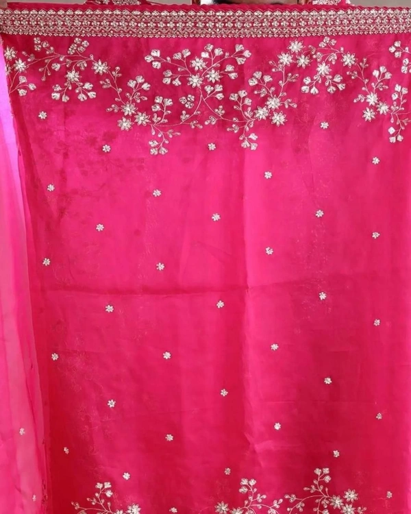 SAREES :Orgenza silk fabric  - Length:-5.50MTR sarees and 0.80 blouse, 1