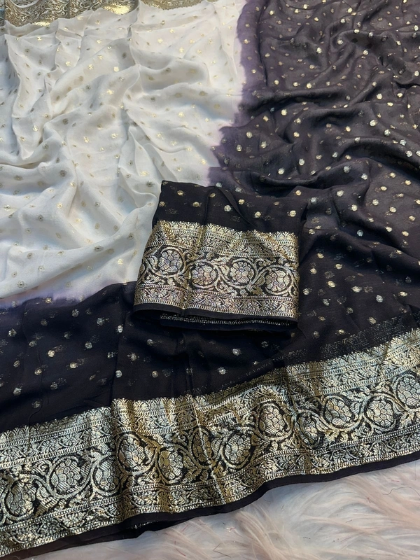 Pure viscose Georgette fabric saree  - 4