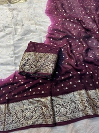 Pure viscose Georgette fabric saree  - 4
