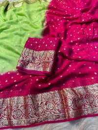 Pure viscose Georgette fabric saree  - 4