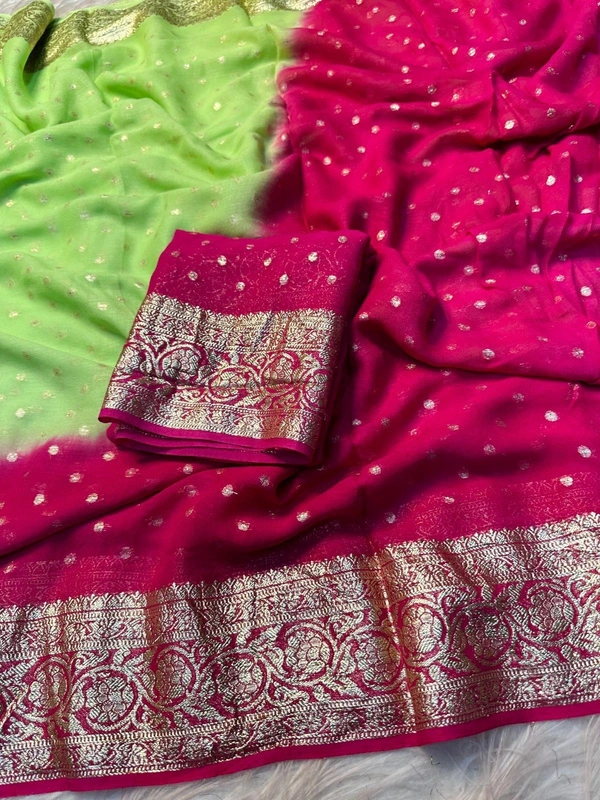 Pure viscose Georgette fabric saree  - 4