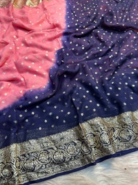 Pure viscose Georgette fabric saree  - 4
