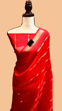 Pure Soft Organza Silk Weaving Saree  - 6
