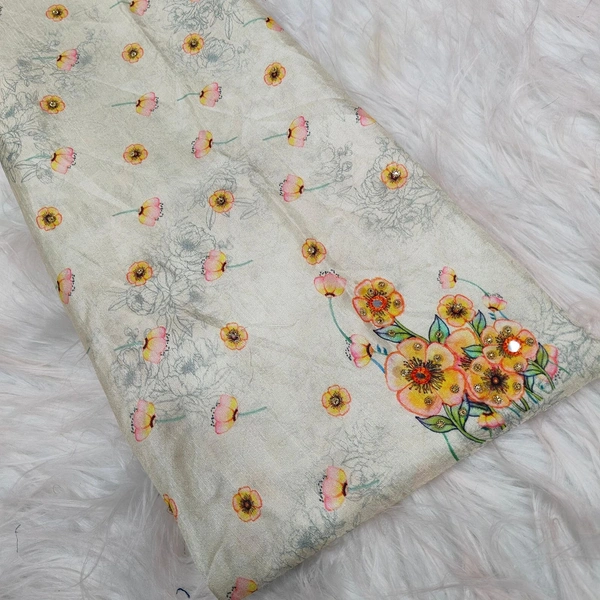 Tebi Pure orgenza silk with digital printed sarees  - Length:-5.50MTR sarees and 0.80 blouse, 1