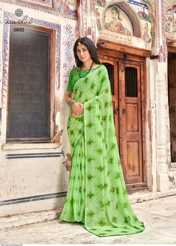 Georgette Mill Bandhej Print SAREE
