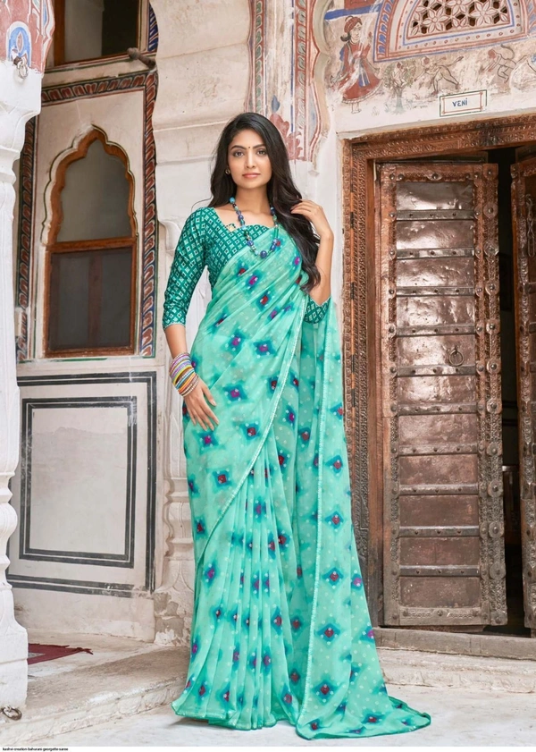 Georgette Mill Bandhej Print SAREE