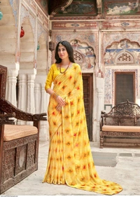 Georgette Mill Bandhej Print SAREE