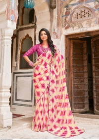 Georgette Mill Bandhej Print SAREE