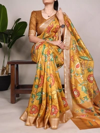 Tussar Silk With Viscose Border    - Saree Length : 5.5 meter