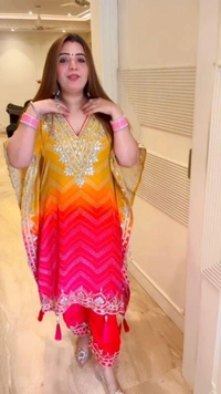 KAFTAN WITH PANTSEQUENCES EMBROIDERY WORK 
