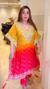 KAFTAN WITH PANTSEQUENCES EMBROIDERY WORK 