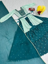 Rakhi  Special Crop Top With 2 Beautiful Colors - Flair:- 5.5 Meter