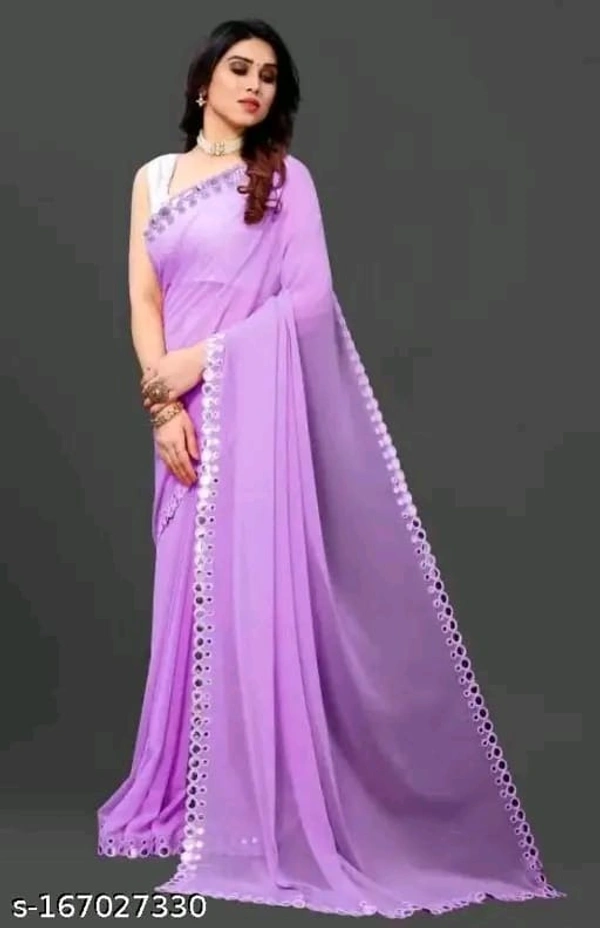GEORGETTE CUT WORK SAREE - Free Size (Saree Length Size: 5.5 m, Blouse Length Size: 0.8 m), 7