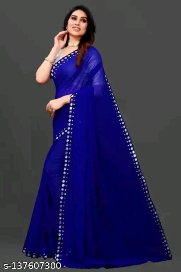 GEORGETTE CUT WORK SAREE - Free Size (Saree Length Size: 5.5 m, Blouse Length Size: 0.8 m), 7