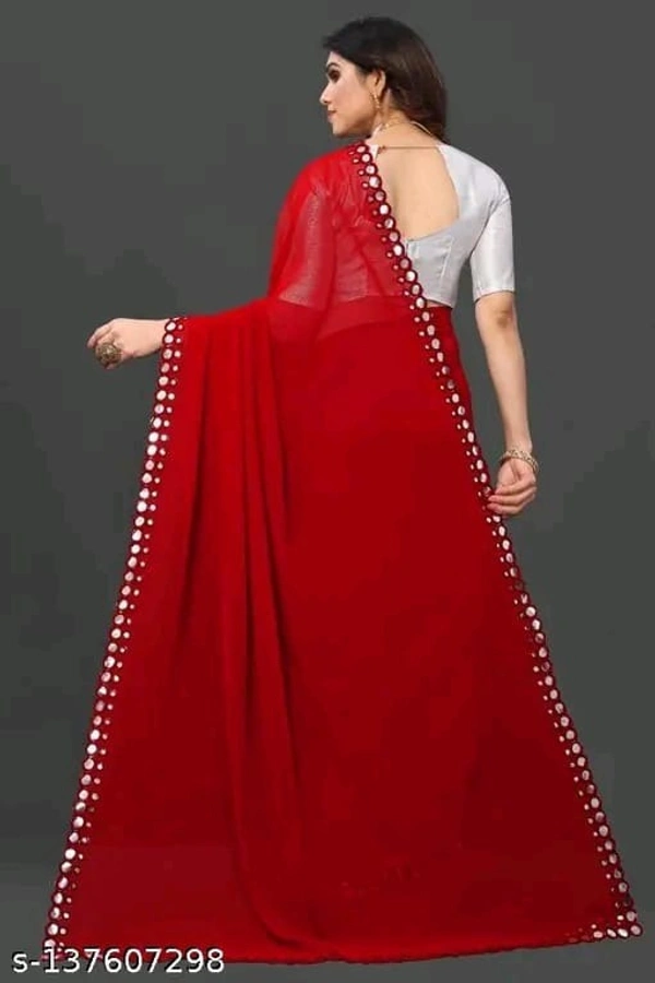 GEORGETTE CUT WORK SAREE - Free Size (Saree Length Size: 5.5 m, Blouse Length Size: 0.8 m), 7
