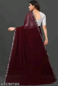 GEORGETTE CUT WORK SAREE - Free Size (Saree Length Size: 5.5 m, Blouse Length Size: 0.8 m), 7