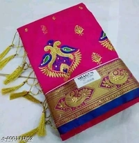 Satin Silk -Satin -Banarasi Silk - Free Size (Saree Length Size: 5.3 m, Blouse Length Size: 0.9 m)