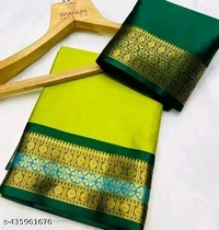 Cotton Silk Sarees - Free Size (Saree Length Size: 5.5 m, Blouse Length Size: 0.8 m), 8