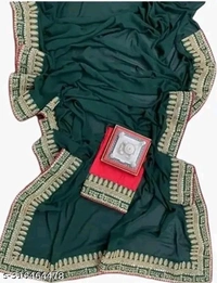  Georgette--SAREE - Free Size (Saree Length Size: 5.5 m, Blouse Length Size: 1 m), 1