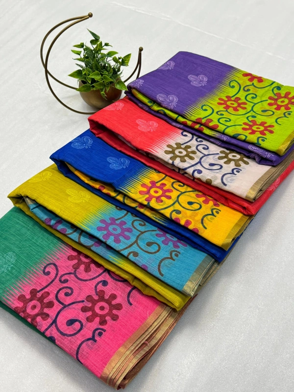 SOFT LINEN COTTON SAREE  - 3