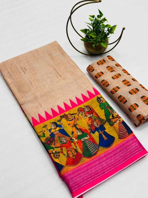 SOFT LINEN COTTON SAREE - 3