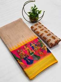 SOFT LINEN COTTON SAREE - 3