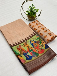 SOFT LINEN COTTON SAREE - 3