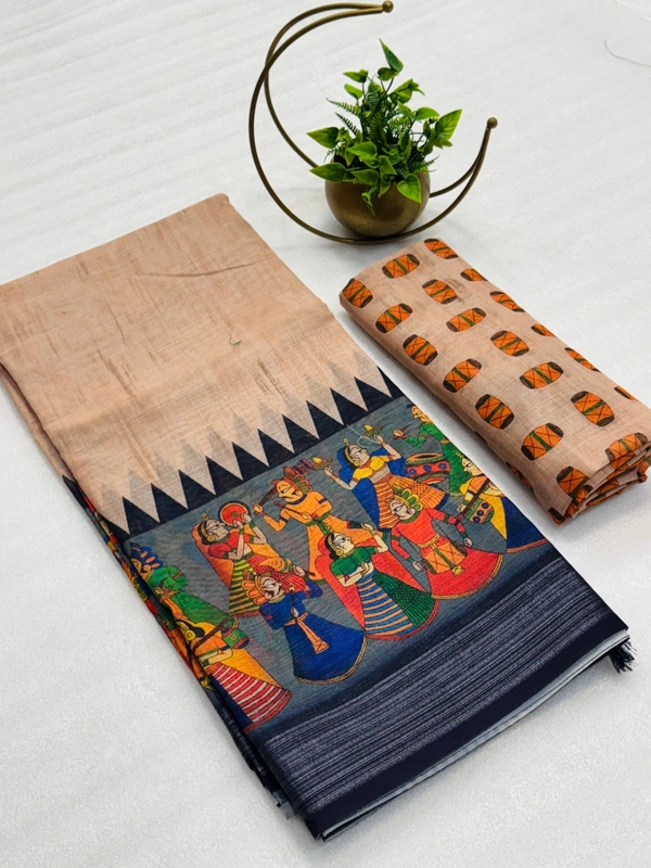SOFT LINEN COTTON SAREE - 3
