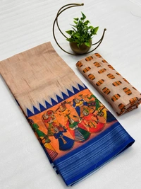 SOFT LINEN COTTON SAREE - 3