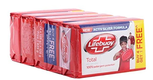 Lifebuoy Bath Soap, Buy 4 Get 1 Free - 5N x 125 g