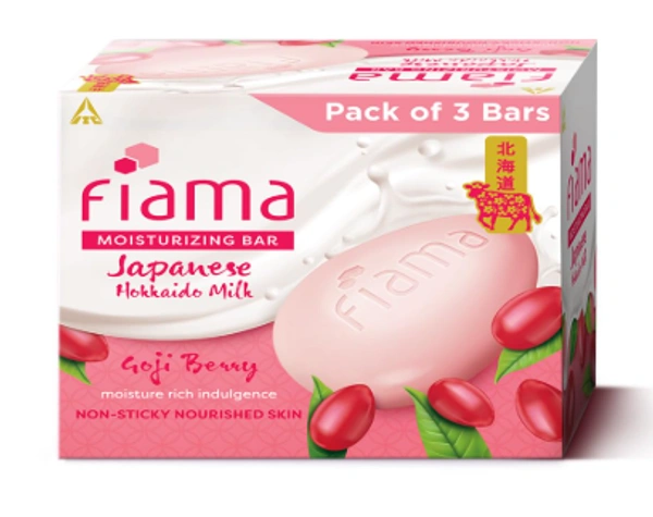 Fiama Moisturizing Soap Bar, Japanese Hokkaido Milk (Pack of 3) - 3N x 125g